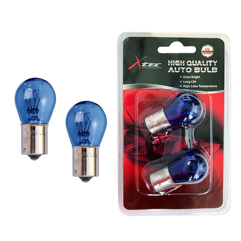Λάμπες Αλογόνου P21W BA15S 12V Μονοπολικές S25 Blue Glass Supewhite 6000k X-Tec 2 Τεμάχια