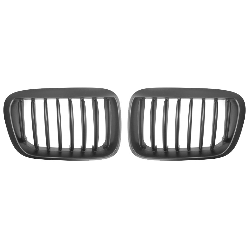 Καρδιές Μάσκας Για Bmw 3 E46 99-01 Sedan/Touring/Compact Μαύρο Ματ Με 8 Γραμμές 2 Τεμάχια