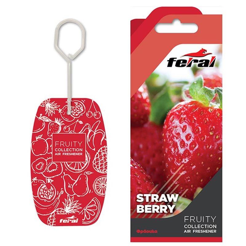 Αρωματικό Αυτοκινήτου Κρεμαστό Feral Fruity Collection Φράουλα