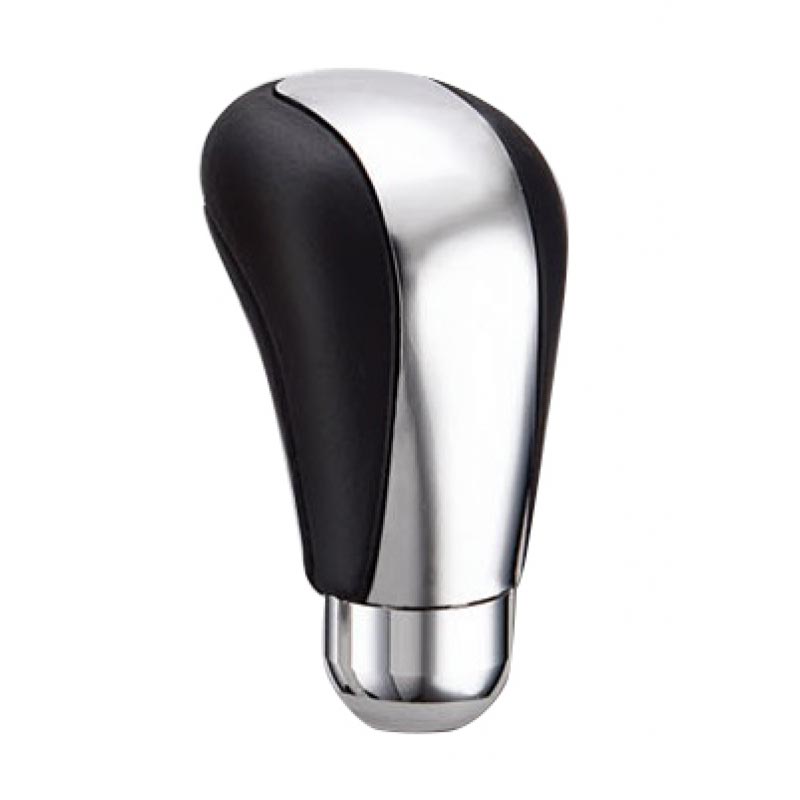 Πόμολο Λεβιέ Ταχυτήτων Universal Μαύρο/Χρώμιο Δερμάτινο Οβάλ Για Κανονική Όπισθεν 37114