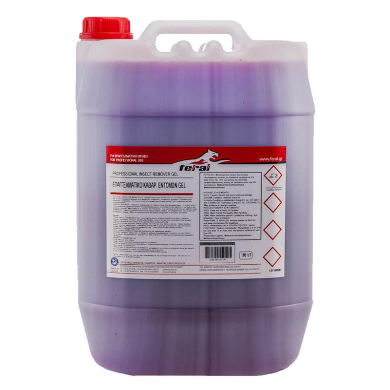 Καθαριστικό Καλοκαιρινό Παρμπρίζ Κατά Των Εντόμων Gel Feral 20lt