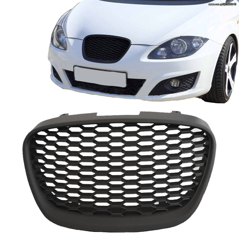 Μάσκα Για Seat Leon 1P / Altea 09-13 Κυψελωτή Χωρίς Σήμα Μαύρη 1 Τεμάχιο