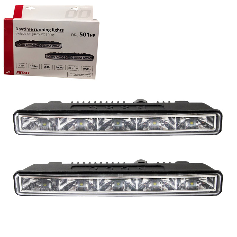 DRL Set Φώτα Ημέρας Universal DRL 501 HP Mini 12-24 Volt 10.64 Watt 187 x 23.5 x 46mm 2 Τεμάχια