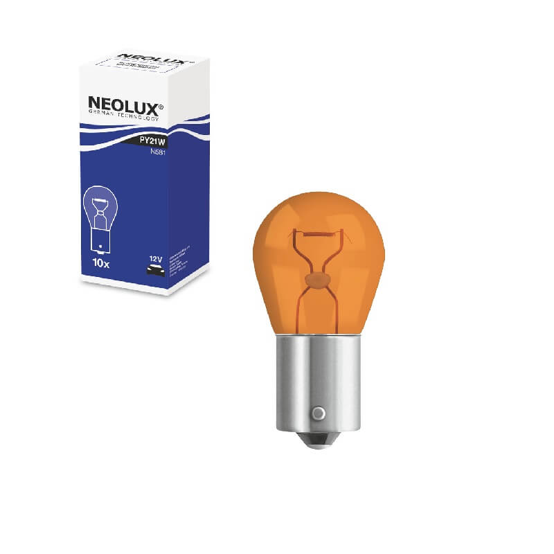 Λάμπα Φλας PY21W BAU15S Πορτοκαλί 12volt 21watt Neolux By Osram N581 1 Τεμάχιο