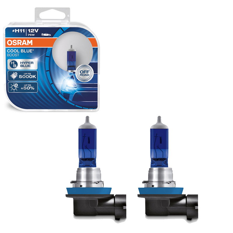 Λάμπες Αλογόνου H11 12V 75w Cool Blue Boost Hyper Osram 62211CBB-HCB 2 Τεμάχια