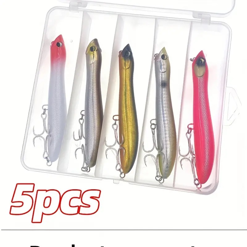 Τεχνητά Popper Επιφανείας Spinning Σετ 5 τεμάχια 12.5cm 20gr με Ατσάλινα Αγκίστρια