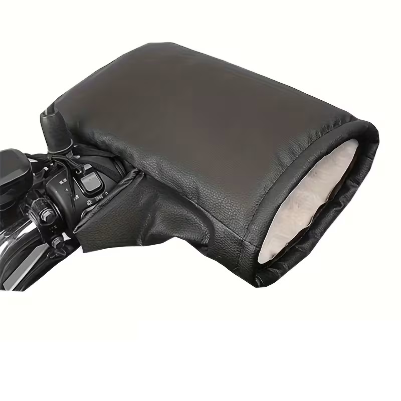 Αδιάβροχα Καλύμματα Χεριών Μοτοσυκλέτας Χούφτες Προστασίας Δέρμα PU Μαύρo Ζευγάρι 2 Τεμάχια