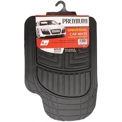 Πατάκια Αυτοκινήτου Universal Από Λάστιχο Premium Μαύρα 4 Τεμάχια