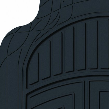 Πατάκια Αυτοκινήτου Universal Από Λάστιχο Premium Μαύρα 2 Τεμάχια