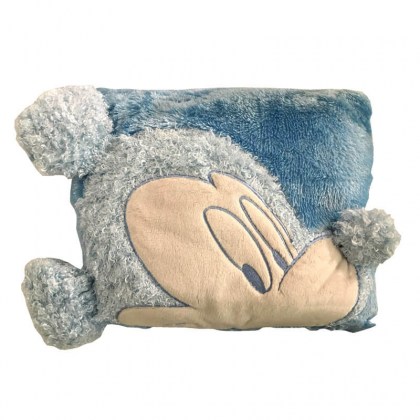 Μαξιλαράκι Αυτοκινητου Τετραγωνο 34x34cm Mickey Mouse Disney Γαλάζιο 100% Polyester 9960-1