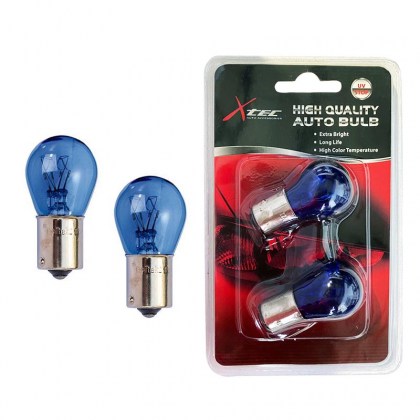 Λάμπες Αλογόνου P21W BA15S 12V Μονοπολικές S25 Blue Glass Supewhite 6000k X-Tec 2 Τεμάχια