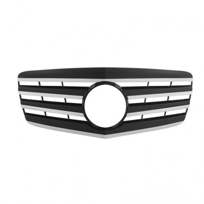 Μάσκα Για Mercedes-Benz E-Class W211 06-09 Amg Look Με 4 Γρίλιες Μαύρο/Χρώμιο 1 Τεμάχιο