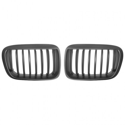 Καρδιές Μάσκας Για Bmw 3 E46 99-01 Sedan/Touring/Compact Μαύρο Ματ Με 8 Γραμμές 2 Τεμάχια