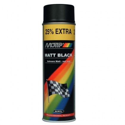Σπρέι Βαφής Ακριλυκό Μαύρο Ματ Motip 04006 500ml
