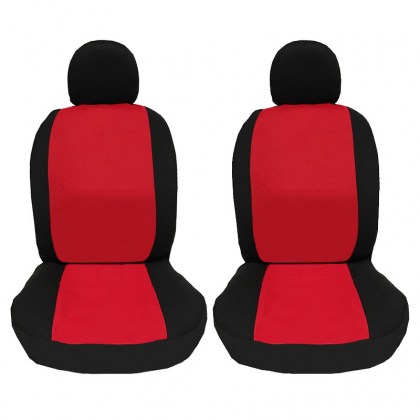 Καλύμματα Μπροστινών Καθισμάτων Υφασμάτινα Smart Style Μαύρο-Κόκκινο Ζευγάρι 6 Τεμαχίων