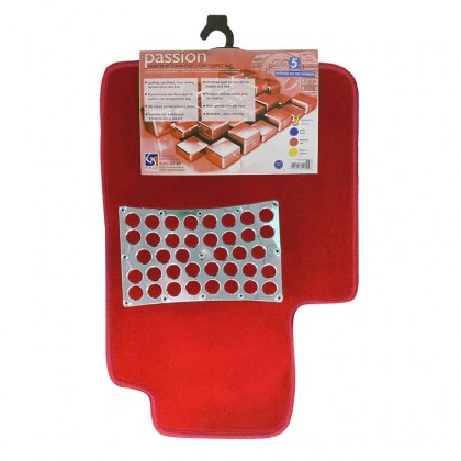 Πατάκια Αυτοκινήτου Universal Μοκέτα Passion Κόκκινο 5 Τεμάχια