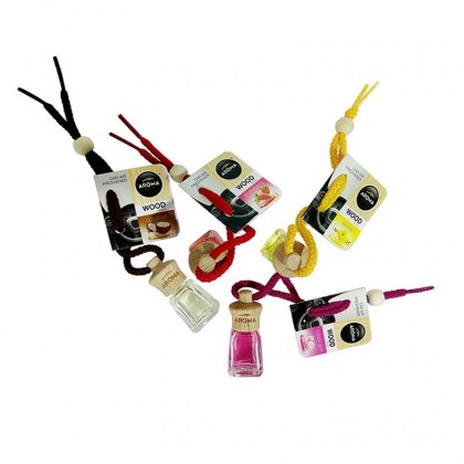 Αρωματικό Αυτοκινήτου Κρεμαστό Μπουκαλάκι Με Ξύλινο Καπάκι Aroma 4ml Με Άρωμα Καρύδα