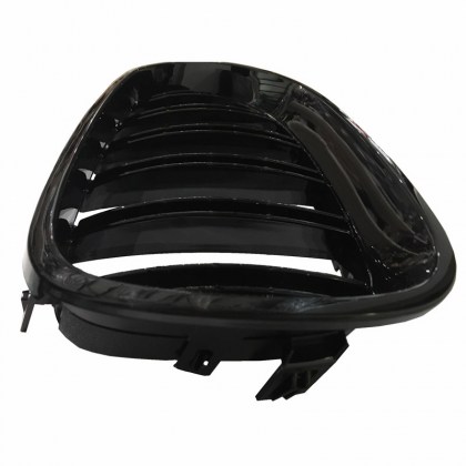 Καρδιές Μάσκας Για Bmw 5 E60 03-11 M4 Look Με Διπλή Γρίλια Μαύρο Γυαλιστερό 2 Τεμάχια