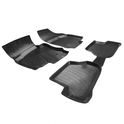 Πατάκια Σκαφάκια 3D Από Λάστιχο TPE Για VW Golf 4 ΙV/Bora/ Beetle/Skoda Octavia 4/Seat Leon 1Μ/Toledo Rizline 4 Τεμάχια Μαύρα