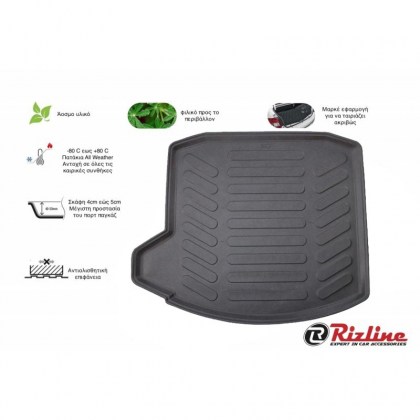 Πατάκι Πορτ-Παγκάζ 3D Σκαφάκι Από Λάστιχο TPE Για Audi A3 8V Τετράθυρο 2012- Για Μαύρο Rizline