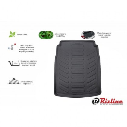Πατάκι Πορτ-Παγκάζ 3D Σκαφάκι Από Λάστιχο TPE Για ΒΜW Series 5 F10 2010-2017 Μαύρο Rizline