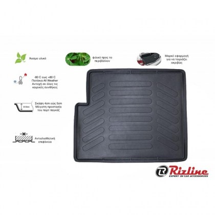 Πατάκι Πορτ-Παγκάζ 3D Σκαφάκι Από Λάστιχο TPE Για Bmw X3 F25 2011-2018 Μαύρο Rizline