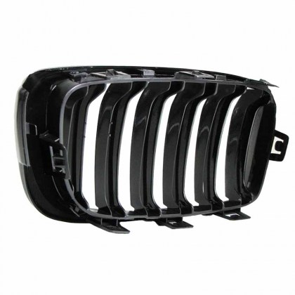 Καρδιές Μάσκας Για Bmw 4 F32 / F33 / F36 13-16 M4 Look Με Διπλή Γρίλια Μαύρο Γυαλιστερό 2 Τεμάχια