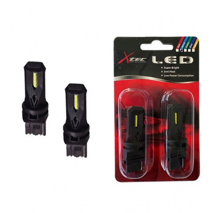 Λάμπες Led T20 W21/5W / 7443 W3X16Q Διπολικές 12 Smd 12volt Λευκές X-Tec 2 Τεμάχια