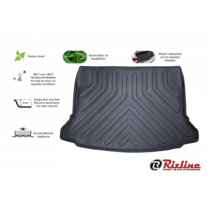 Πατάκι Πορτ-Παγκάζ 3D Σκαφάκι Από Πλαστικό TPE Για Mercedes-Benz A-Class W177 Hachback18+ Μαύρο Rizline