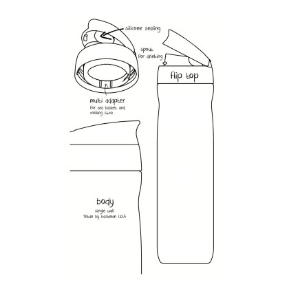 Timolino Omni Tritan Insulated Bottle Tall 600ml Κόκκινο
