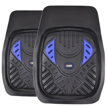 Πατάκια Αυτοκινήτου Universal Σκαφάκια Μπροστινά Μαύρα/Μπλε Yark 2 Τεμάχια