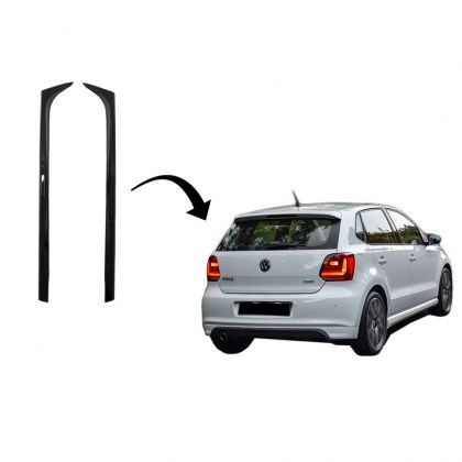 Αεροτομές Πρόσθετα Δεξιά Αριστερά Για VW Polo 6R/6C 09-17 Μαύρο Γυαλιστερό Πλαστικό Standard Έκδοση 2 Τεμάχια