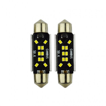 Λάμπες Led Σωληνωτές 41mm 10 Leds 12volt C5W Canbus Λευκό Φως Auto GS 600485 2 Τεμάχια 16947
