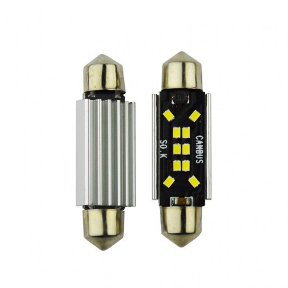 Λάμπες Led Σωληνωτές 41mm 10 Leds 12volt C5W Canbus Λευκό Φως Auto GS 600485 2 Τεμάχια 16947