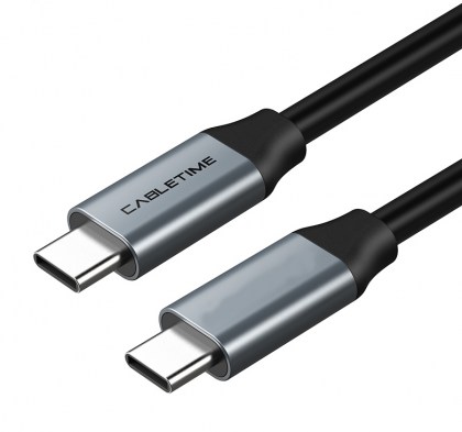 CABLETIME καλώδιο USB Type-C CMCM60, 60W, 3A, 4K, 1m, γκρι