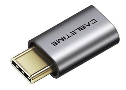 CABLETIME αντάπτορας USB Type-C σε USB Micro θηλυκό C160, γκρι