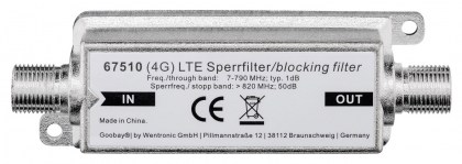 GOOBAY blocking  φίλτρο LTE/4G 67510, 5-790 MHz, ασημί