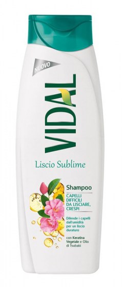 VIDAL σαμπουάν Liscio Sublime, με  φυτική κερατίνη & λάδι Tsubaki, 250ml