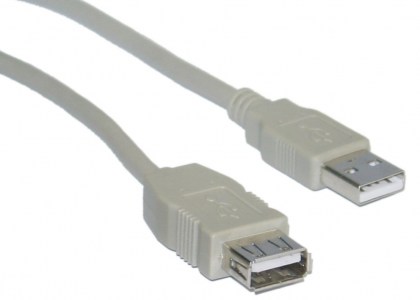 POWERTECH Καλώδιο USB 2.0 σε USB female CAB-U076, 1.5m, γκρι
