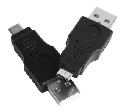 POWERTECH Αντάπτορας USB Micro-B (M) σε USB 2.0A (M), nickel, μαύρο