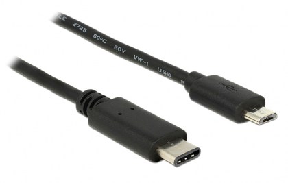POWERTECH Καλώδιο USB Type-C σε USB Micro CAB-UC011, 1m, μαύρο