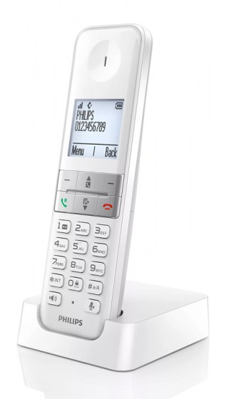 PHILIPS ασύρματο τηλέφωνο D4701W/34, με ελληνικό μενού, λευκό