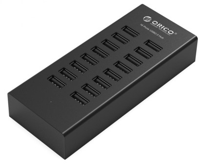 ORICO USB 2.0 Hub H1613-U2, 16x USB ports, μαύρο