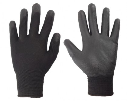 Αντιολισθητικά γάντια εργασίας PU REK4, μαύρο